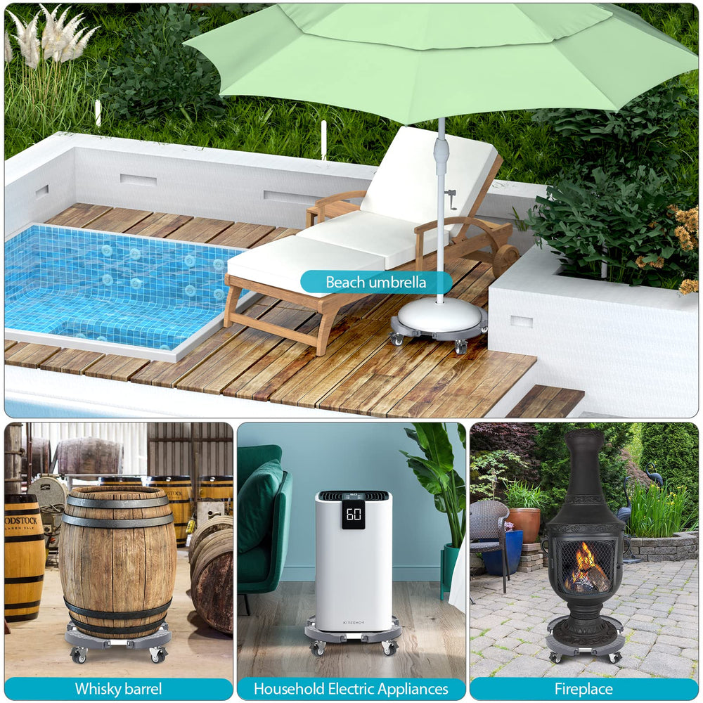 VANCASTLE base en terraza con maceta grande, resistente a intemperie
