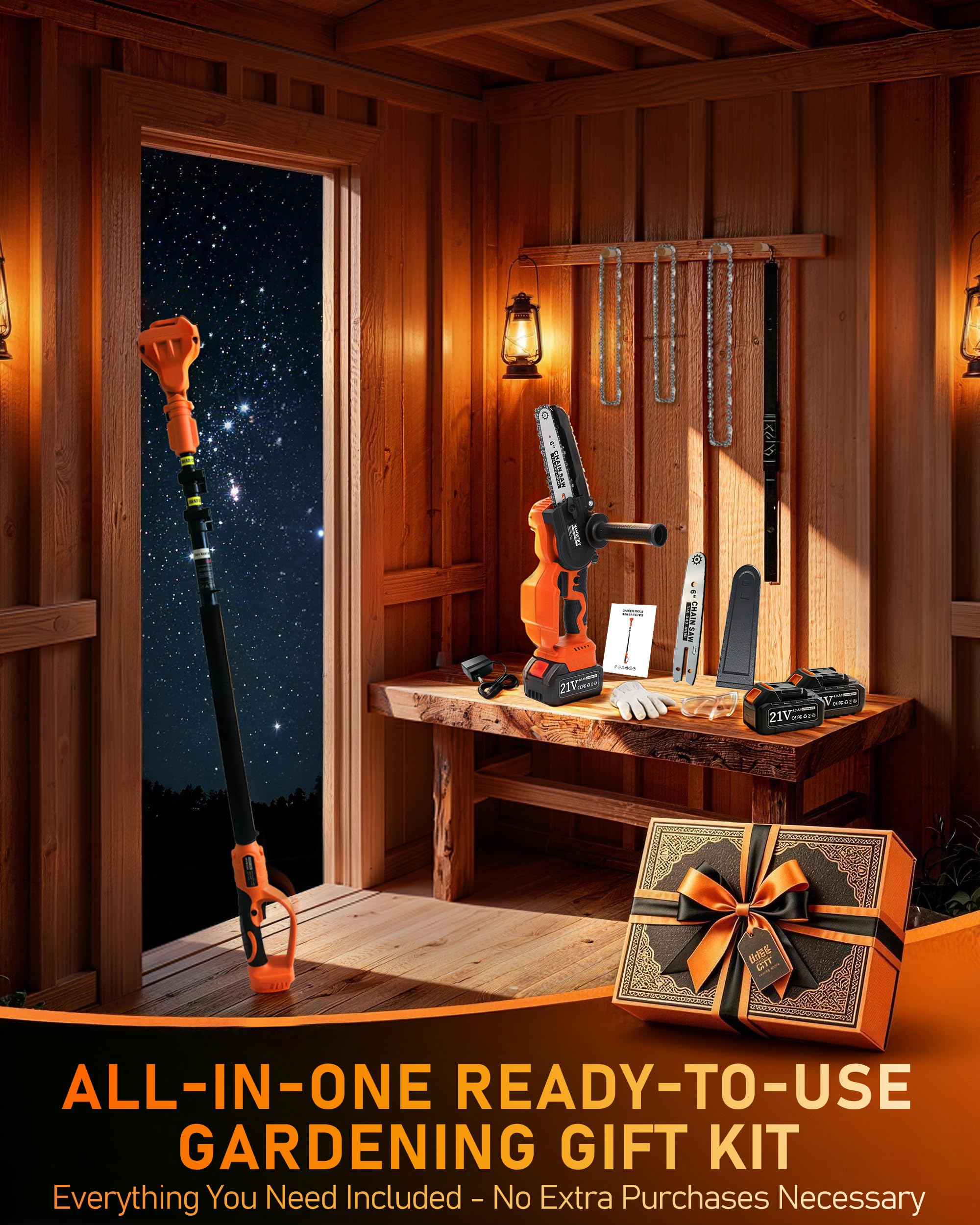 VANKERY complete kit with gloves and goggles ready for safe yard work