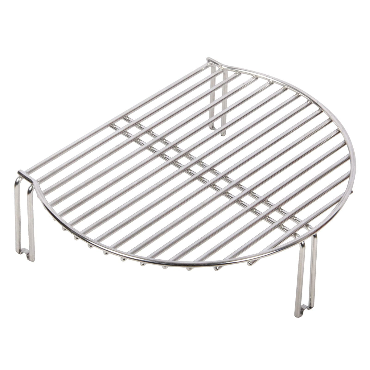 Vankey front view assembled in kamado showing added cooking area and increased capacity