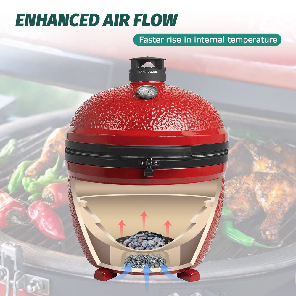 Vankey installed in Kamado Joe Big Joe showing improved coal circulation and even heat