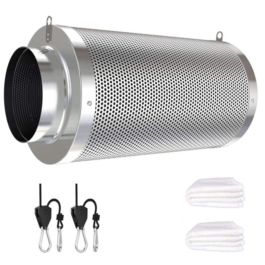 vanleno 4 inch carbon filter front view showing compact design and flange benefit