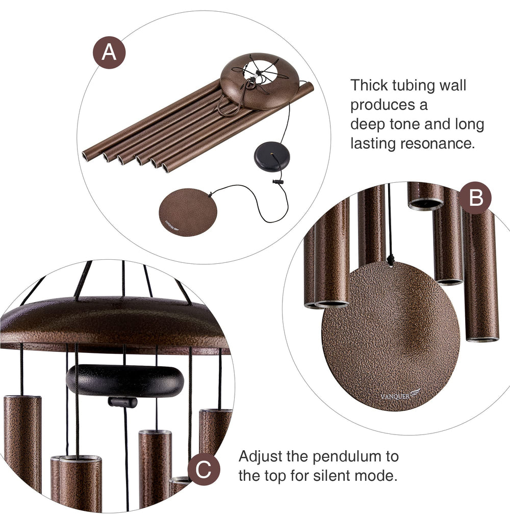 Vanquer wooden striker and wind sail detail showing precise tuning and clear tone