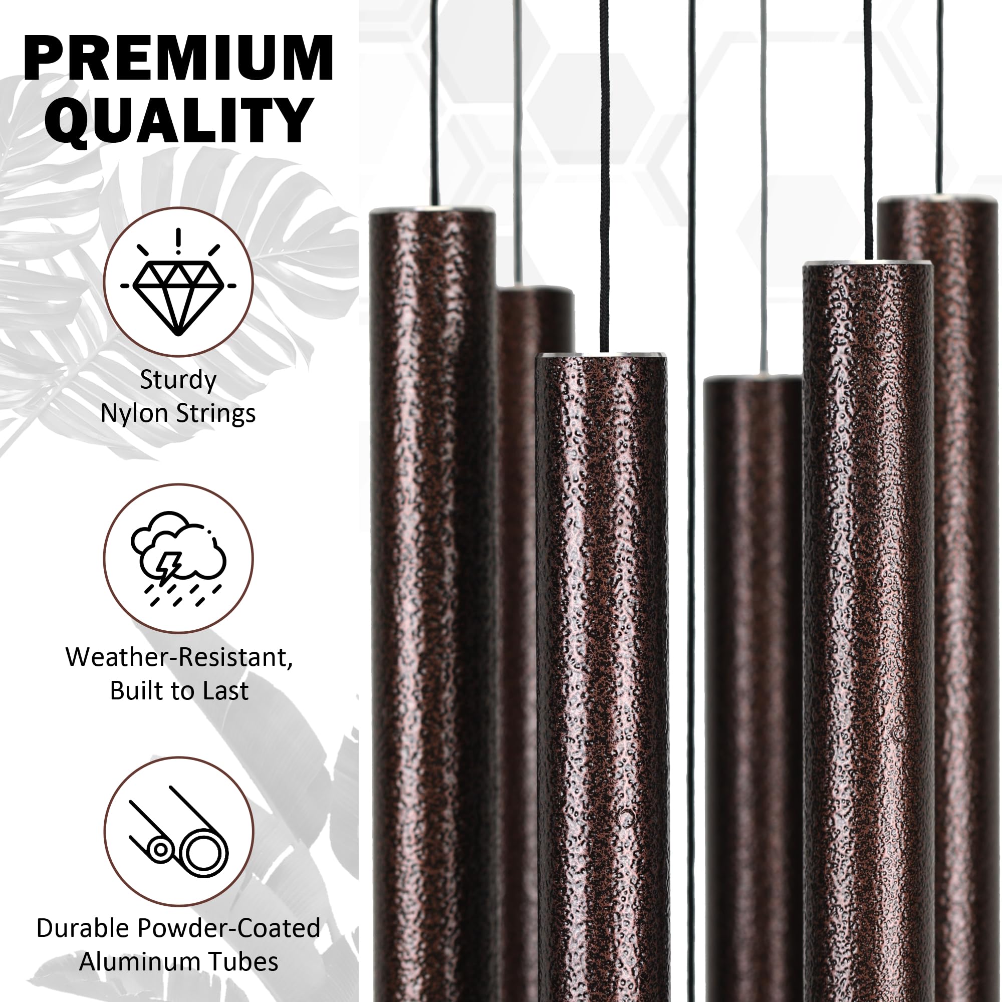 Vanquer wind chime hanging on porch creating calming outdoor ambiance