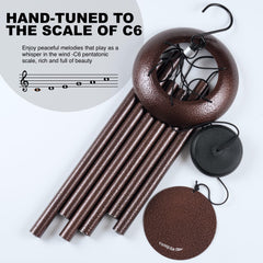 Vanquer wind chime hanging on porch creating calming patio ambiance