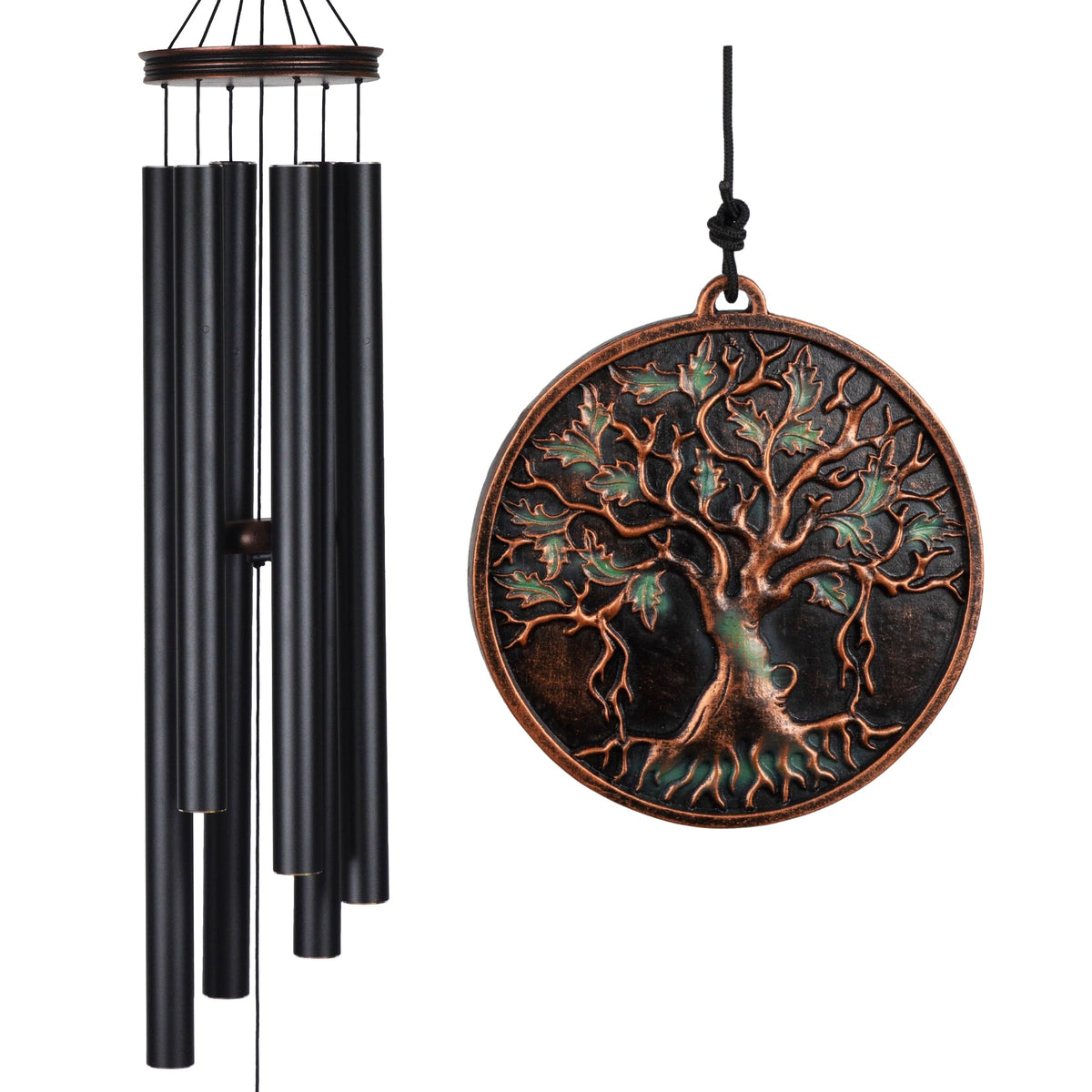 Vanquer front view showing Tree of Life and vintage black finish, enhances outdoor style