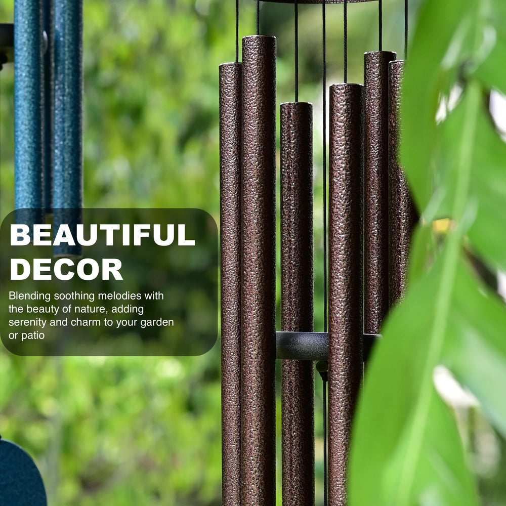Vanquer wind chime installed in garden offering peaceful background sound