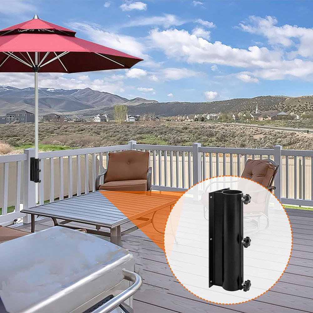 VANROUG size comparison with ruler showing 1.3–2 inch pole fit guidance