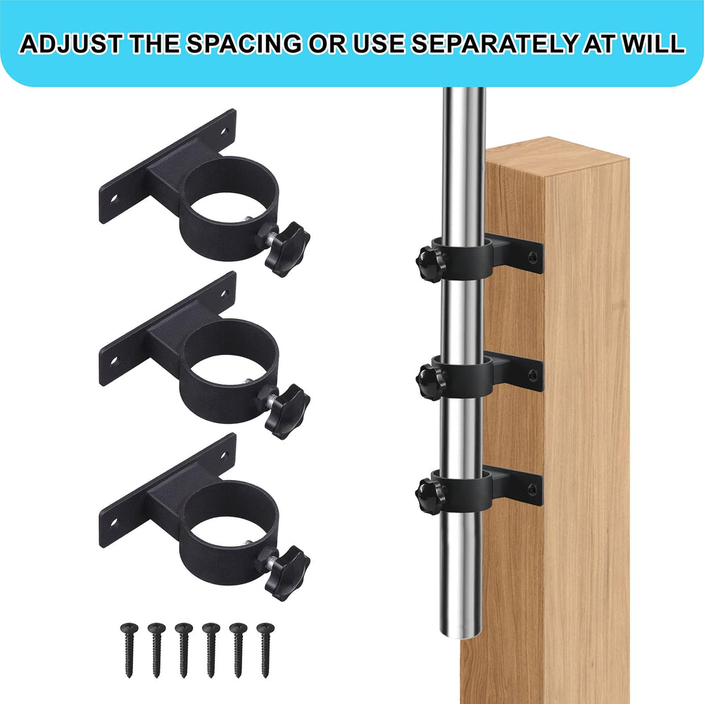 VANROUG clamp holding umbrella on balcony demonstrating stability