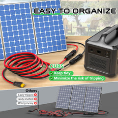 Vansdon Y-type solar input ends with male and female plugs for easy parallel connection