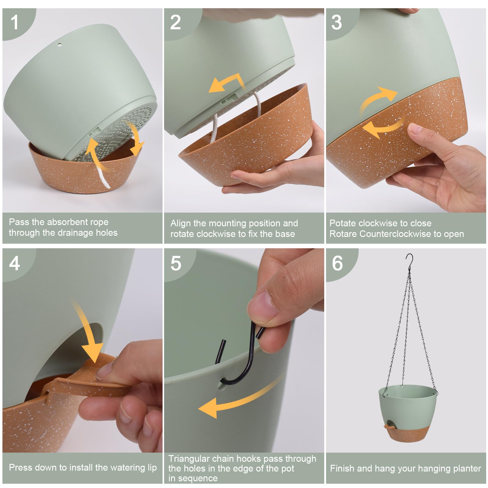 Vanslogreen rust-resistant chain and hook detail showing secure hanging support