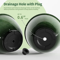 Vanslogreen drainage hole and removable plug detail for controlled watering