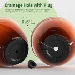 Vanslogreen view of drainage hole and plug illustrating water control benefit for plants