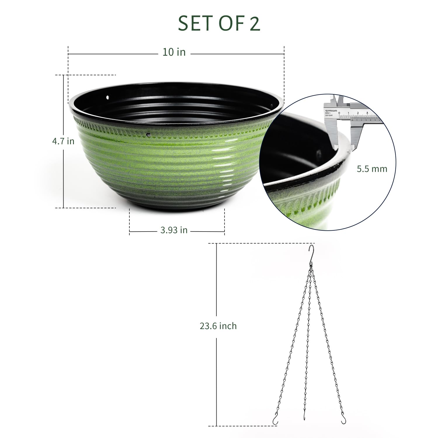Vanslogreen close-up of glazed surface highlighting durable ceramic-like sheen