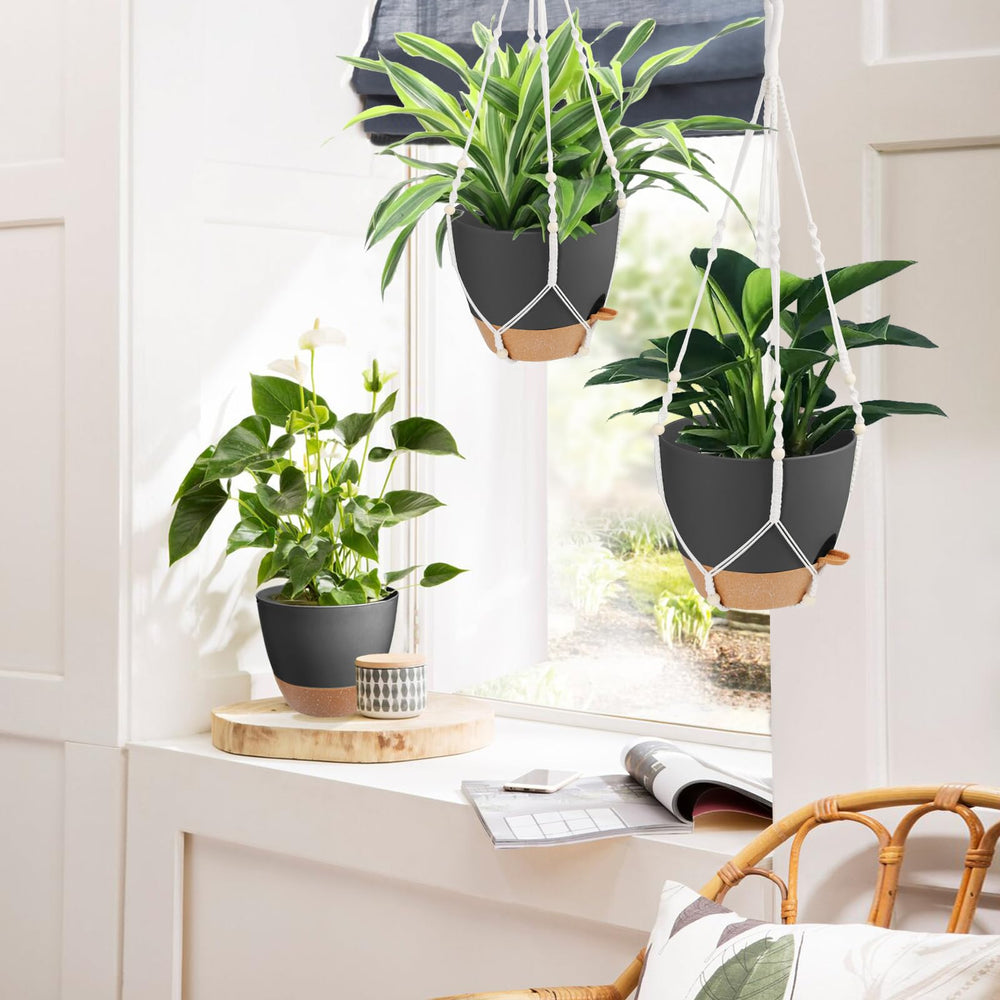 Vanslogreen styled on covered patio adding boho atmosphere and shade protection