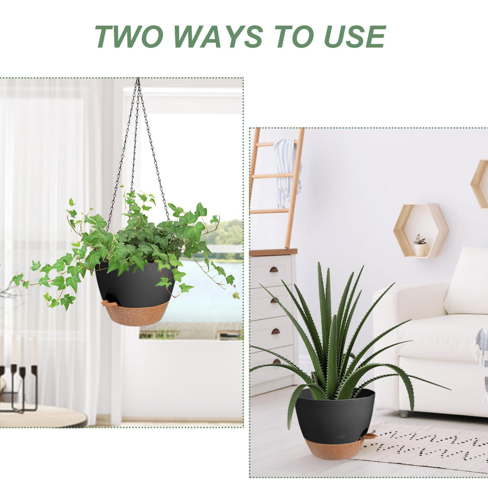 Vanslogreen planter hung on balcony with plants showing stylish, weather-ready outdoor look