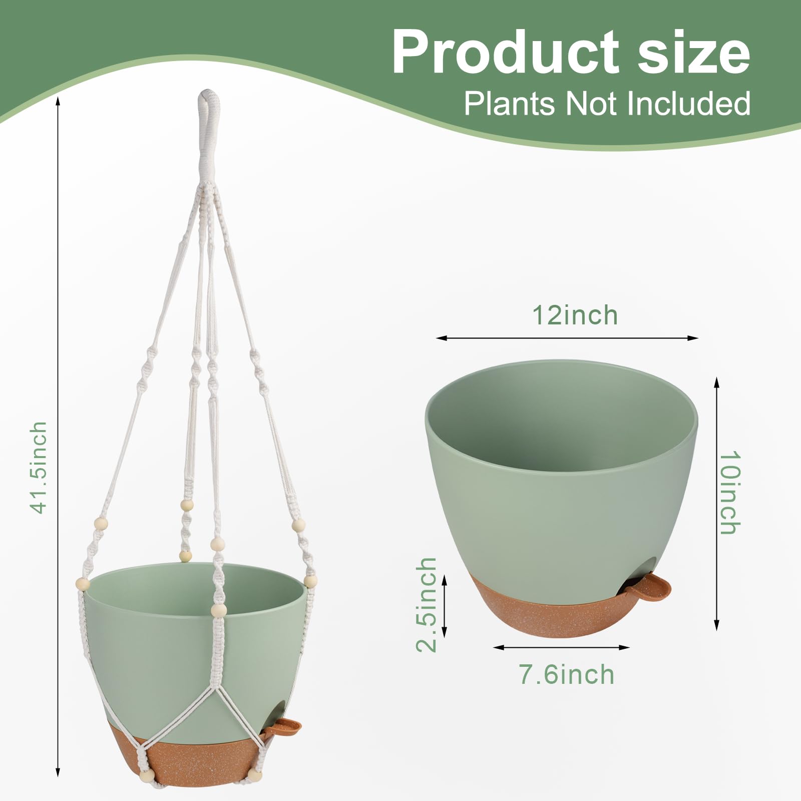 Vanslogreen top view of 12-inch pot showing drainage holes for better root health