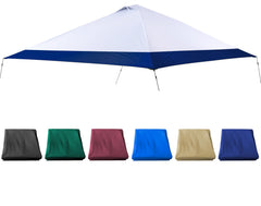 Vantco navy blue canopy front view showing full fit and shade benefit
