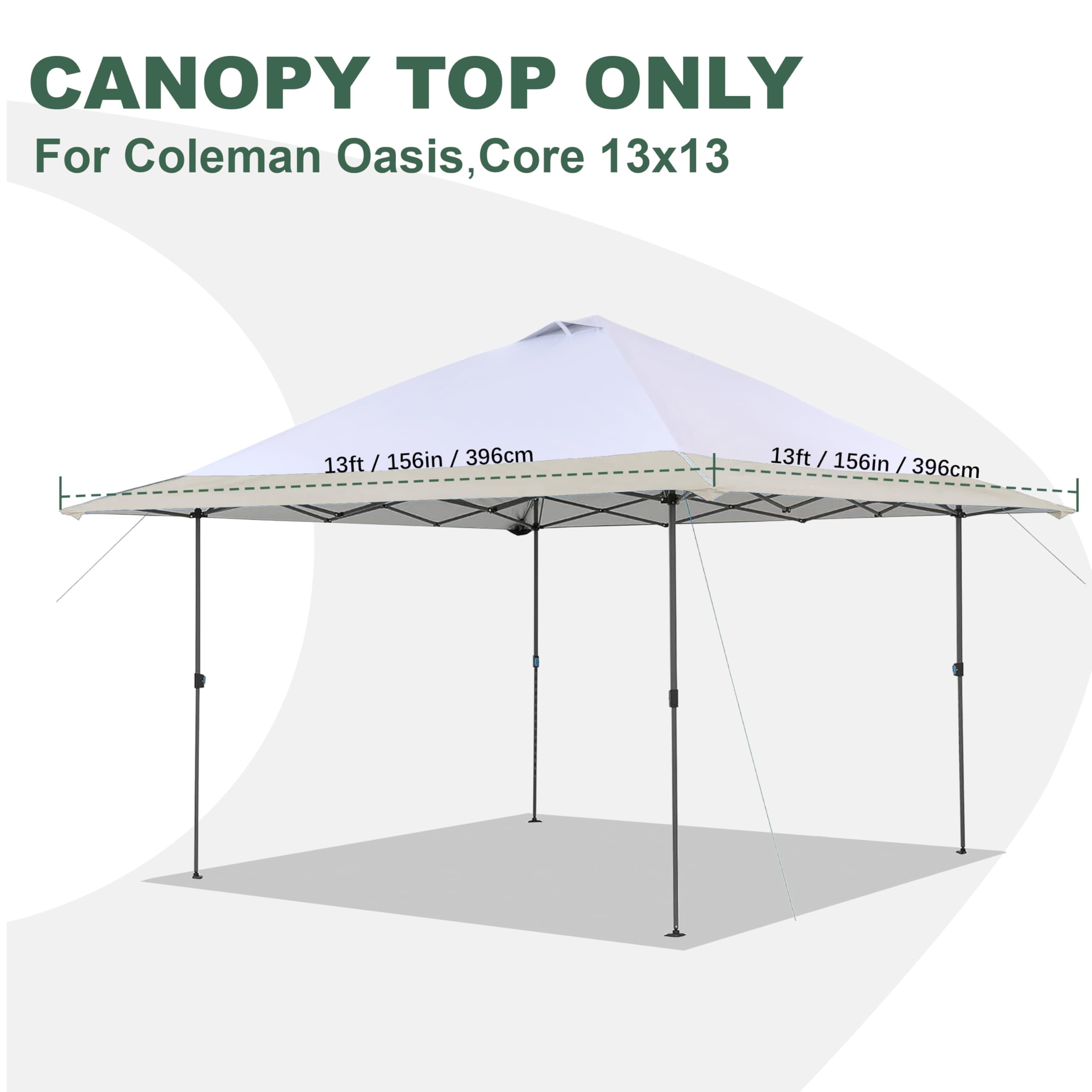 Vantco silver coating detail reflecting sunlight for cooler under-canopy comfort