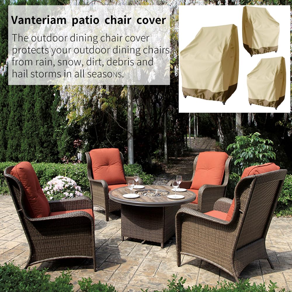 Vanteriam covered chair on patio illustrating protection and aesthetic blend