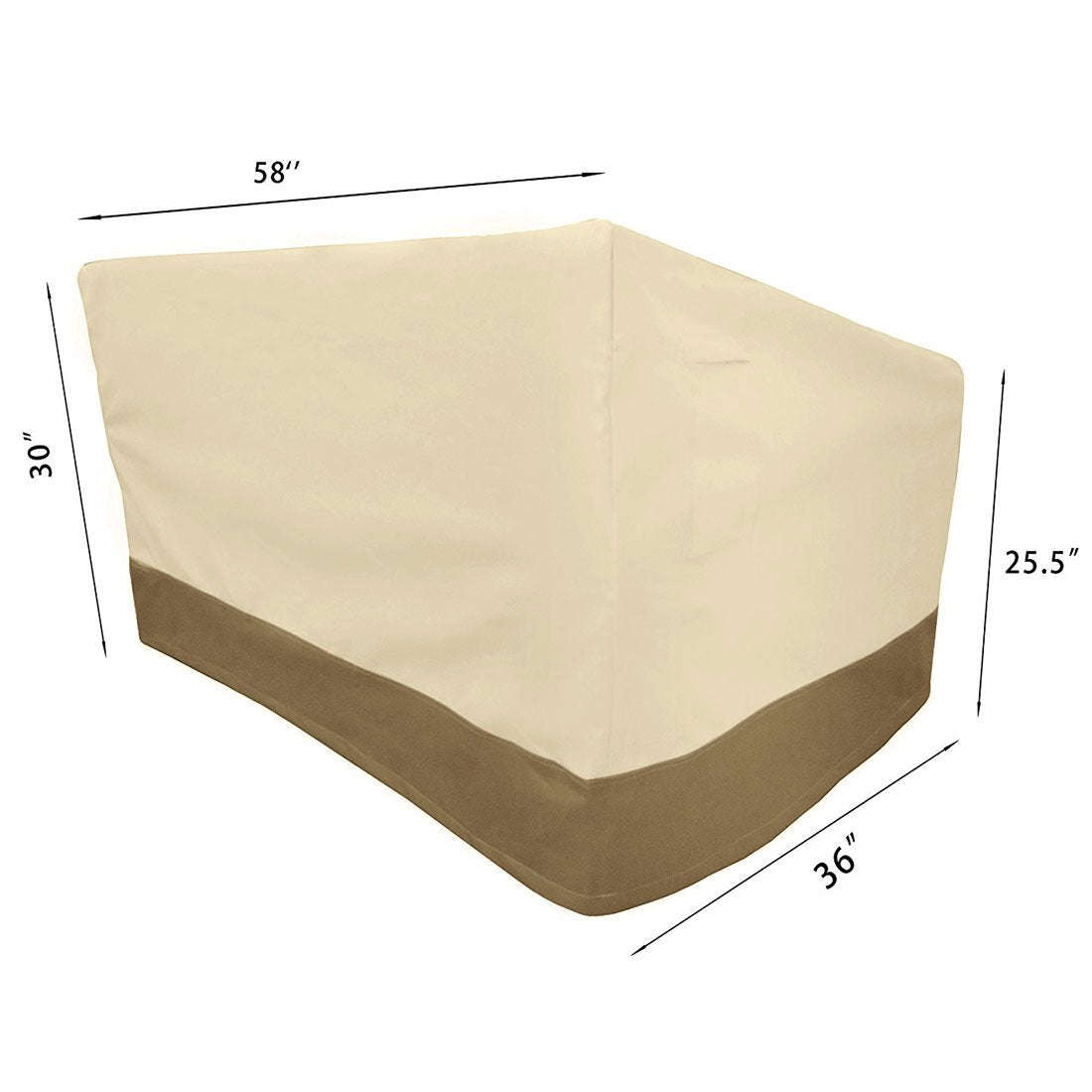 Vanteriam cover beside tape measure demonstrating fit and the product dimensions
