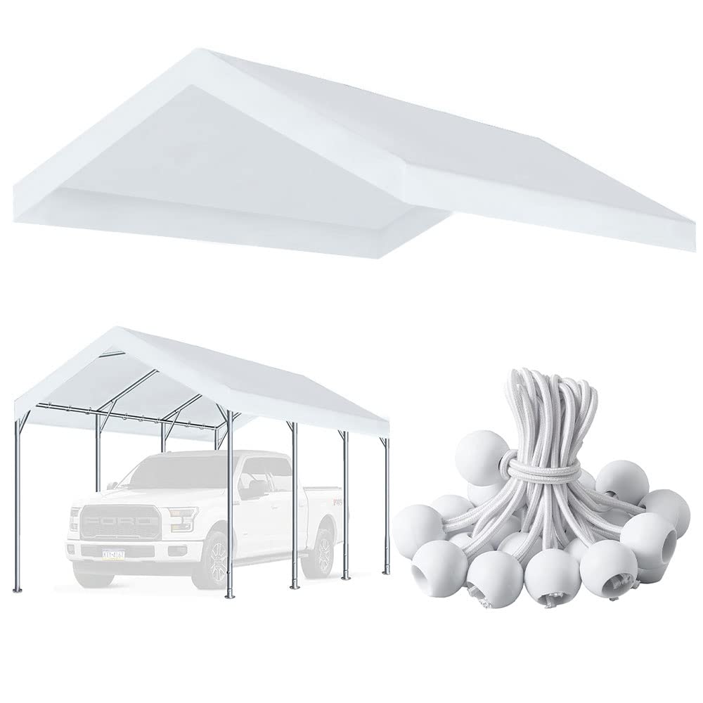 Vanteriam front view of 12x20 white replacement top showing full coverage and protection