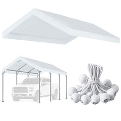 Vanteriam front view of 12x20 white replacement top showing full coverage and protection