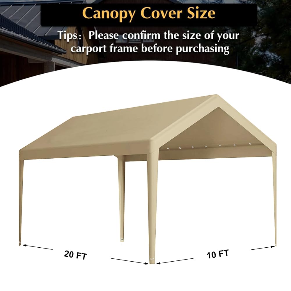 Vanteriam canopy installed on carport frame protecting vehicle from elements