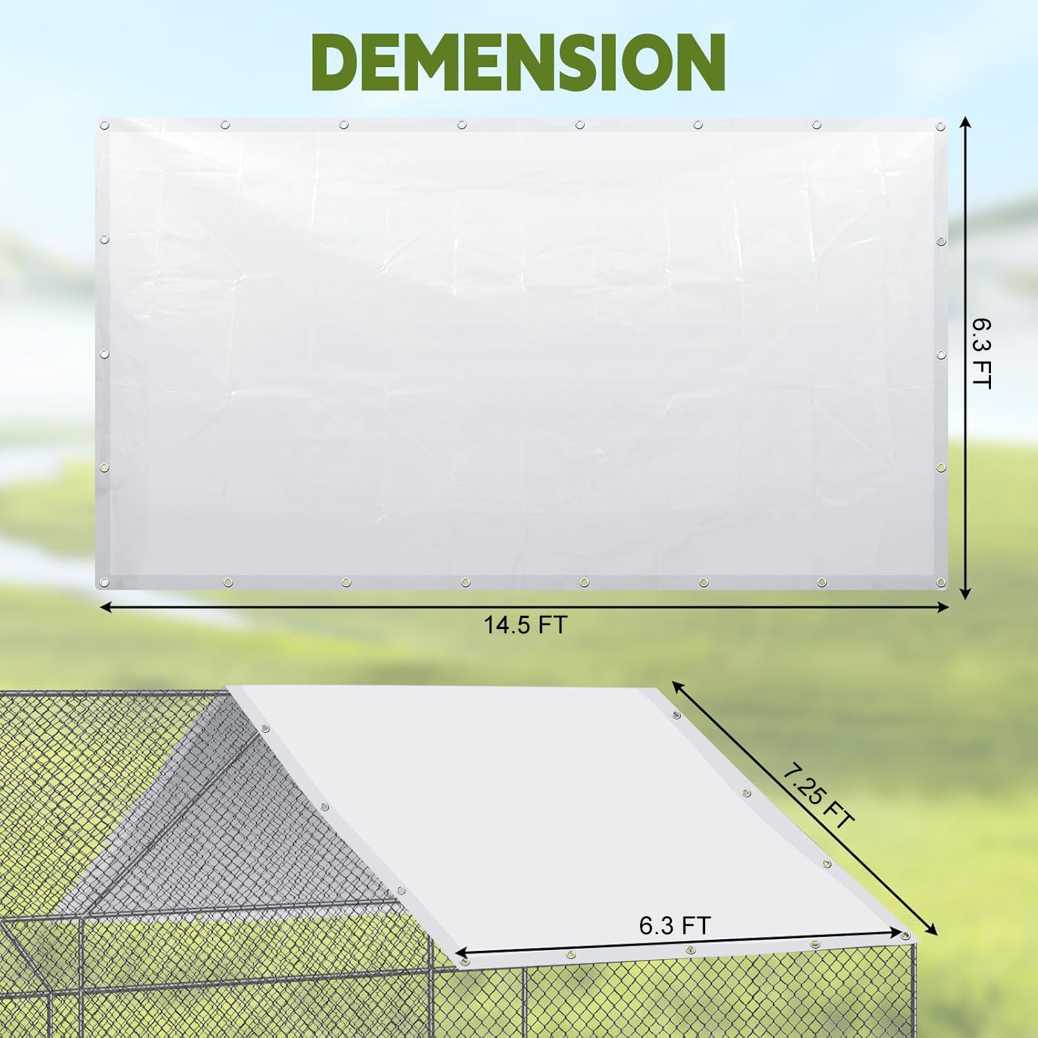 Vanteriam installed on chicken run providing shade and weather protection
