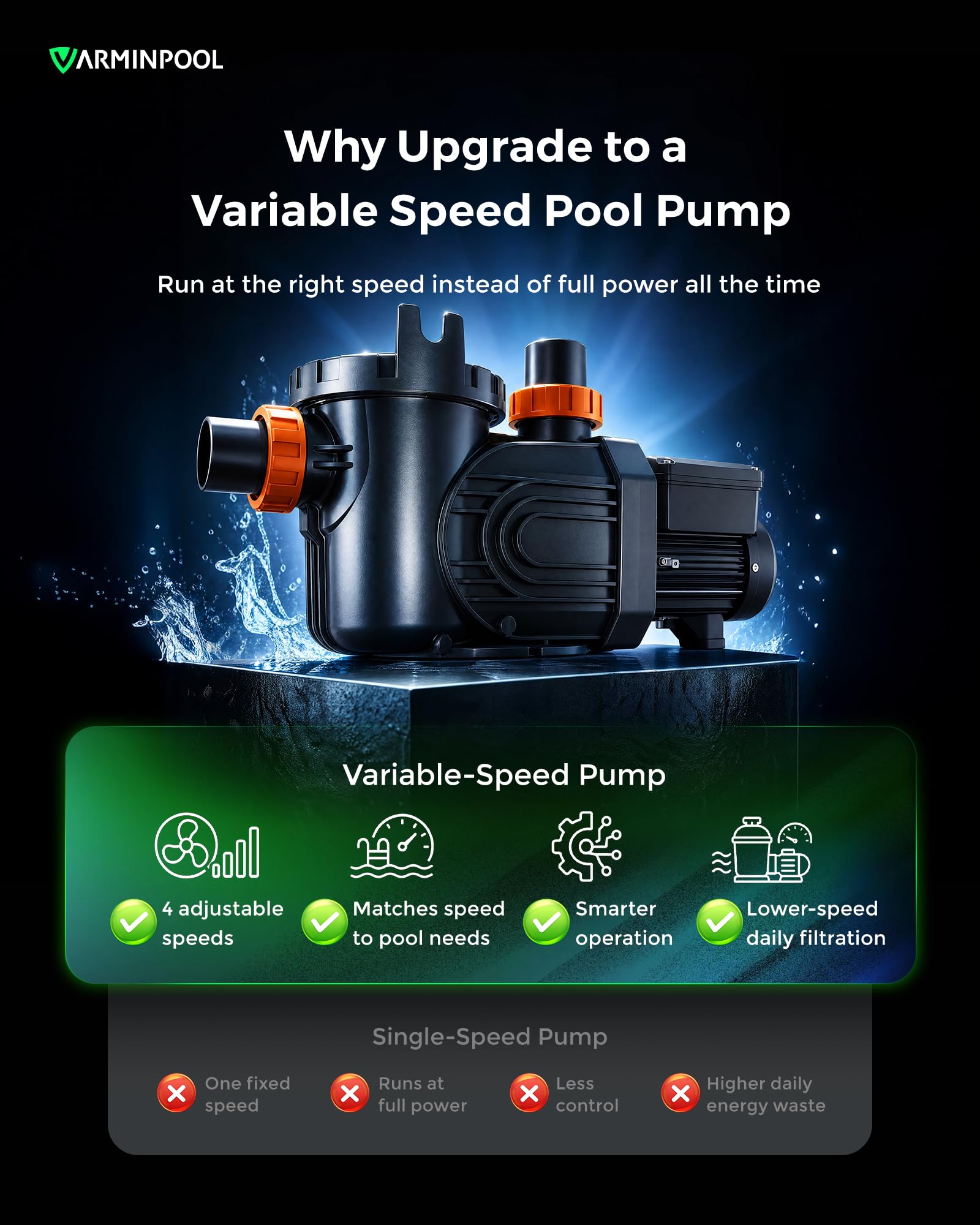 VARMINPOOL open large filter basket demonstrating easy debris removal