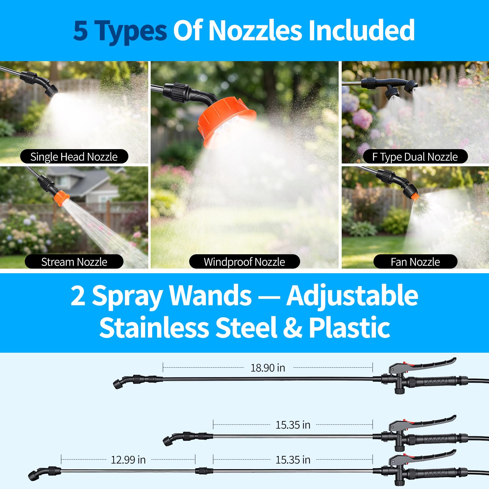 VASG telescopic stainless wand extended, reaching high branches with ease