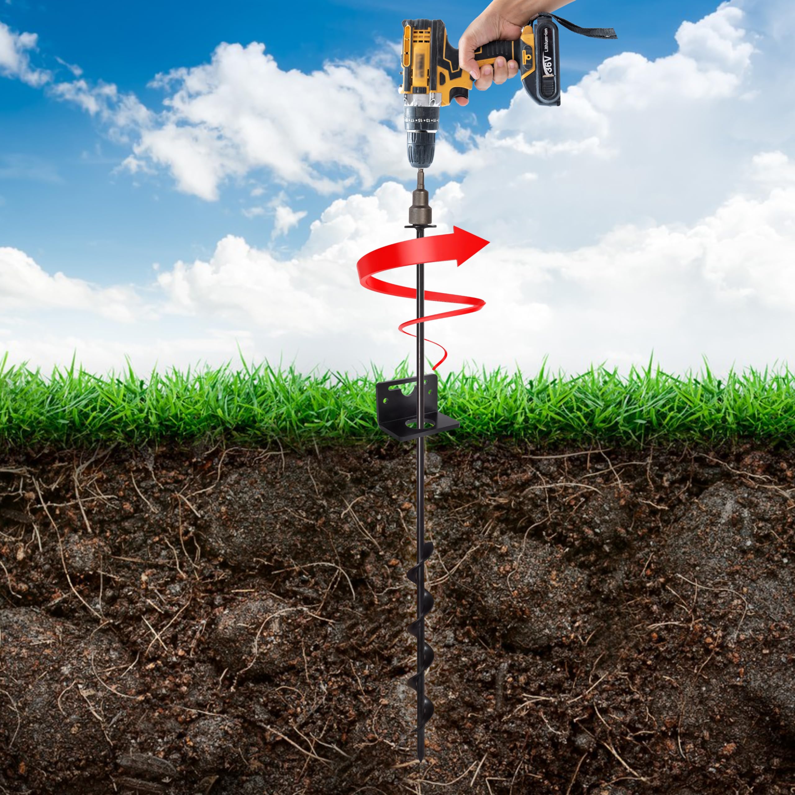 VASGOR anchor installed in ground side view demonstrating stability