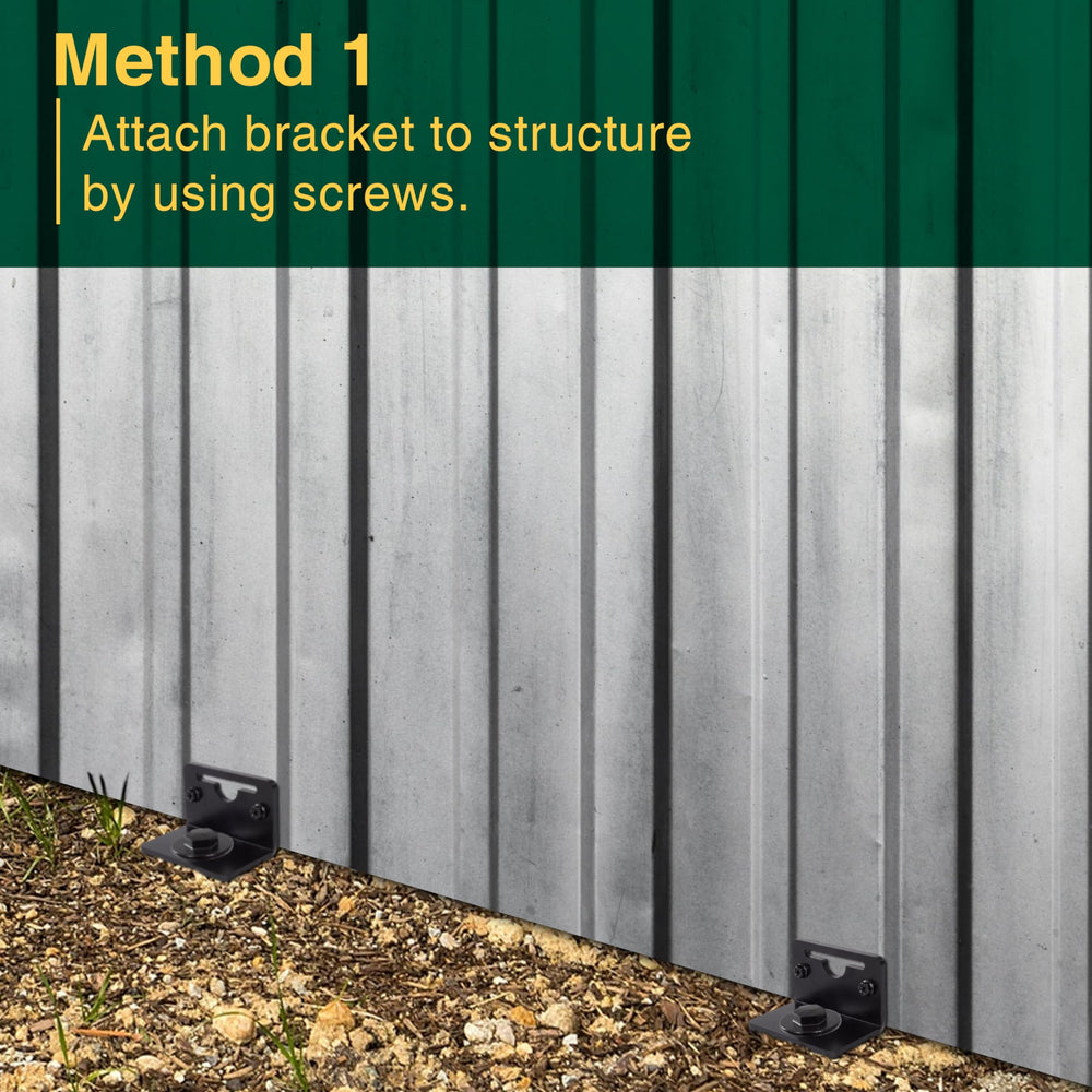 VASGOR anchor with shed mounting bracket providing frame attachment