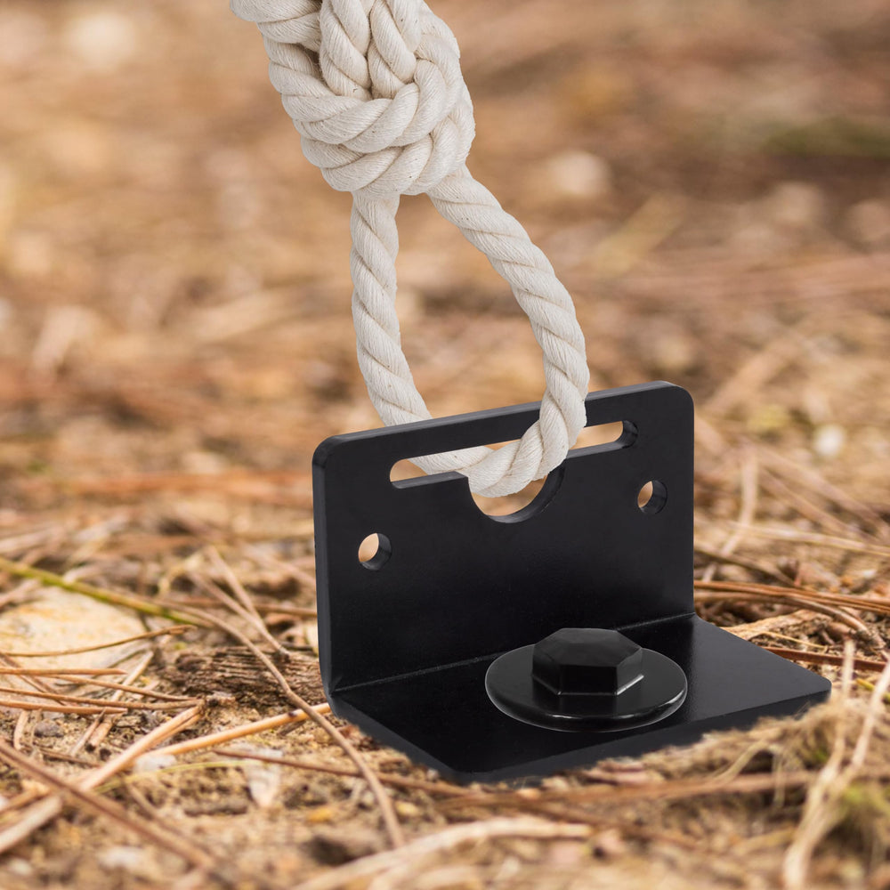 VASGOR lifestyle backyard anchoring scene showing anchored gazebo safety