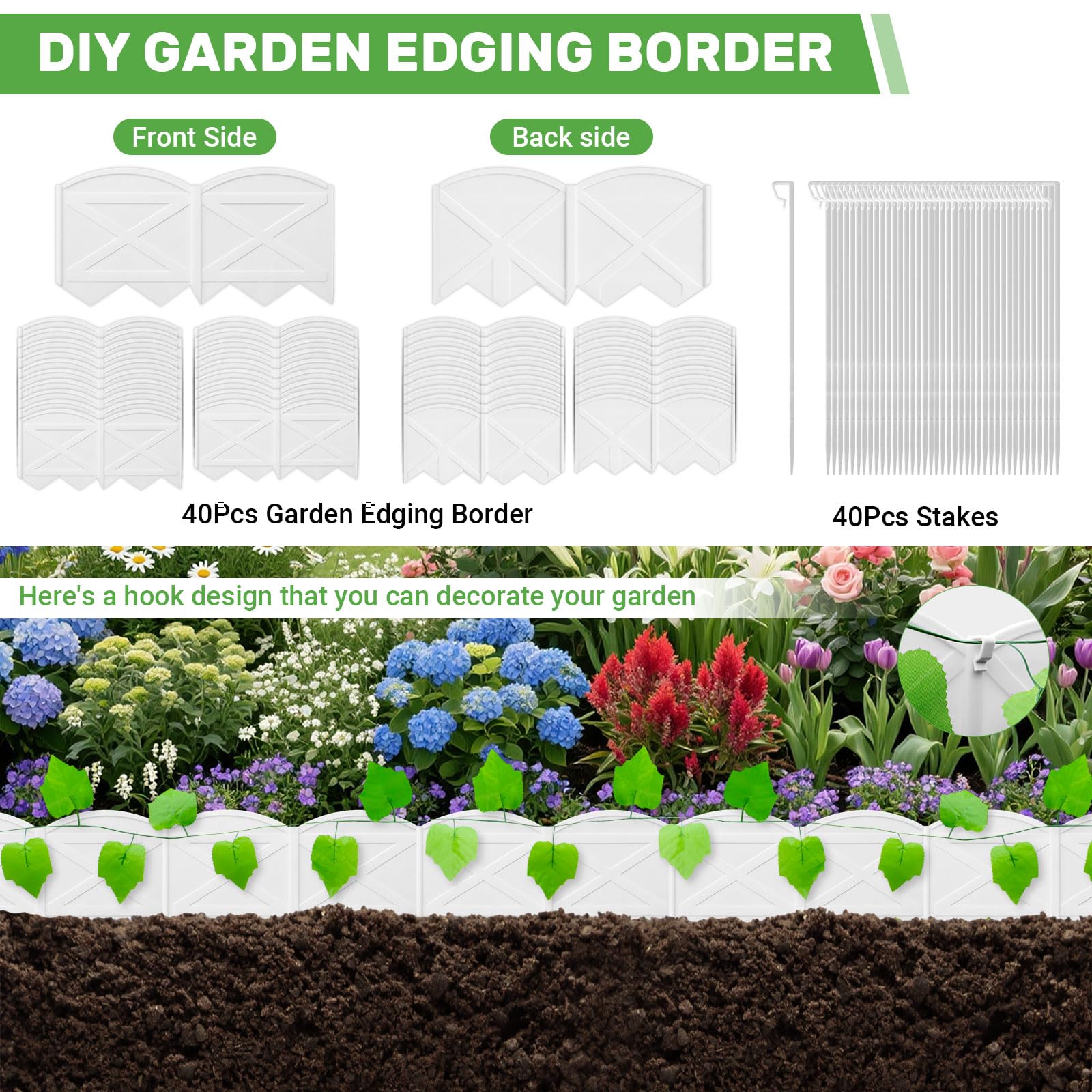 Vashly garden scene with edging around flower bed illustrating tidy, polished look
