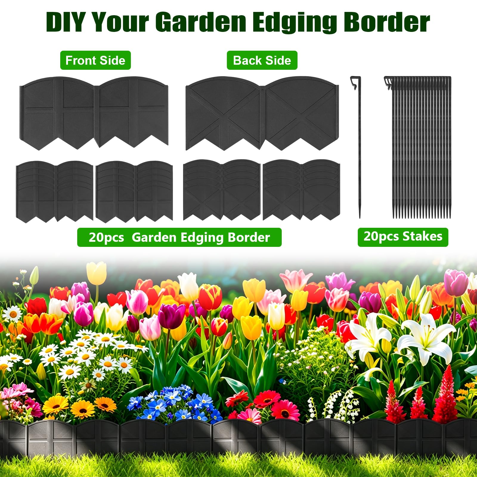 Vashly edging separating mulch from grass showing tidy garden organization