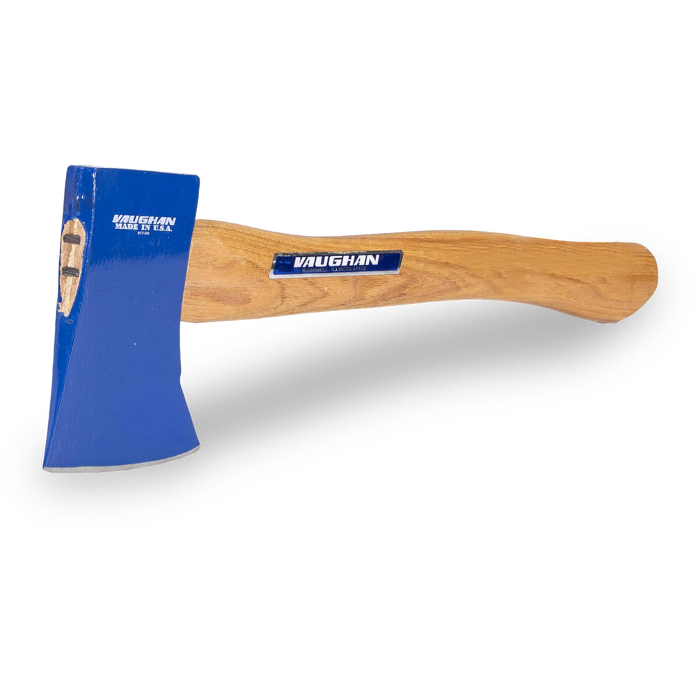 Vaughan axe head closeup with black rust-resistant finish for long-lasting blade protection