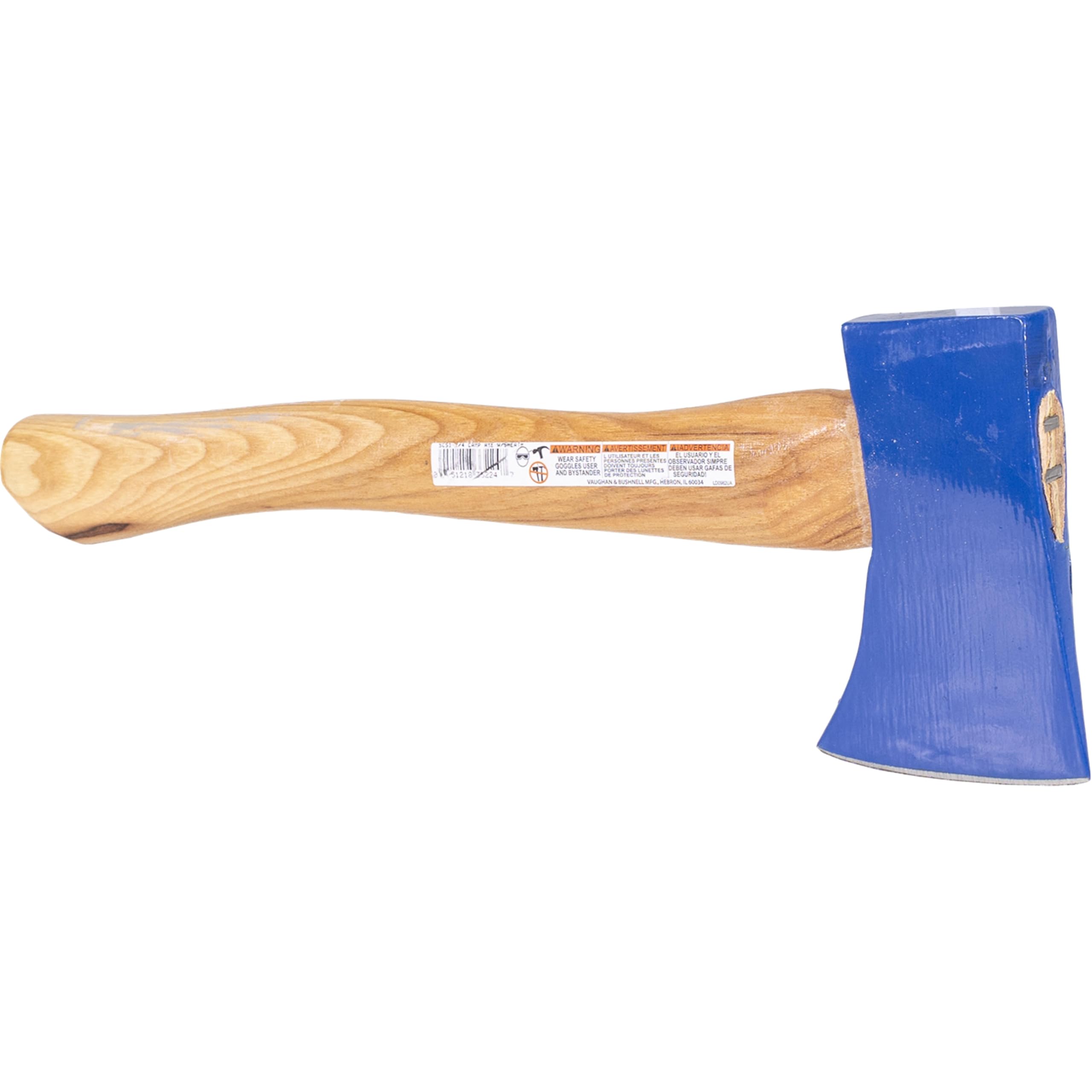 Vaughan axe with fitted sheath covering blade for safe carry and travel protection