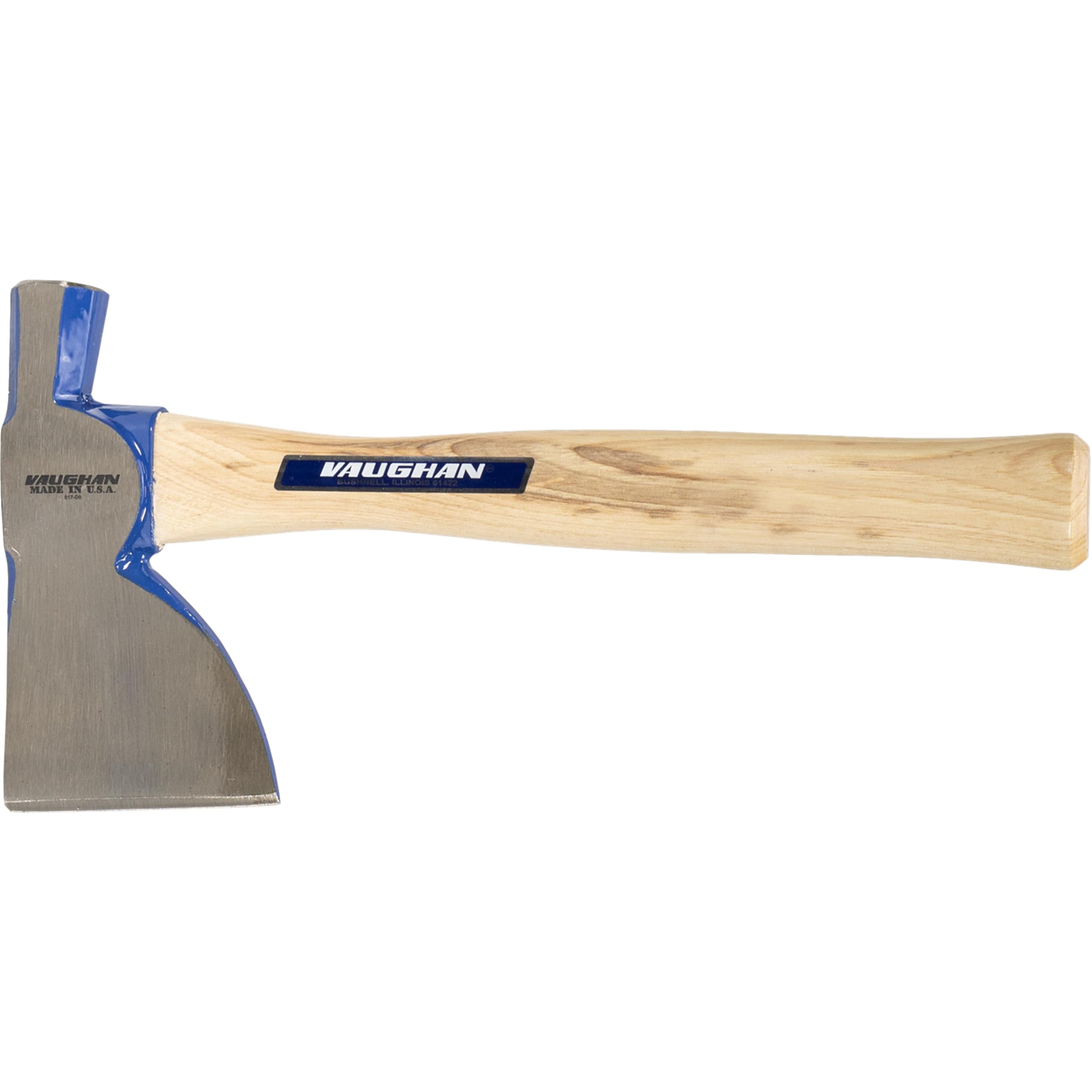 Vaughan half hatchet head close-up highlighting the 3.5-inch cutting edge benefit