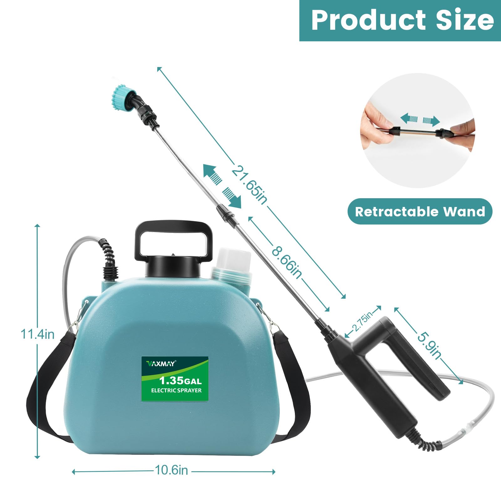 VAXMAY sprayer in garden use demonstrating cordless convenience