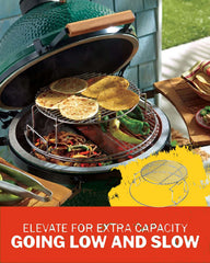 VBOYL close detail of split semicircle grids showing multi-zone cooking benefit
