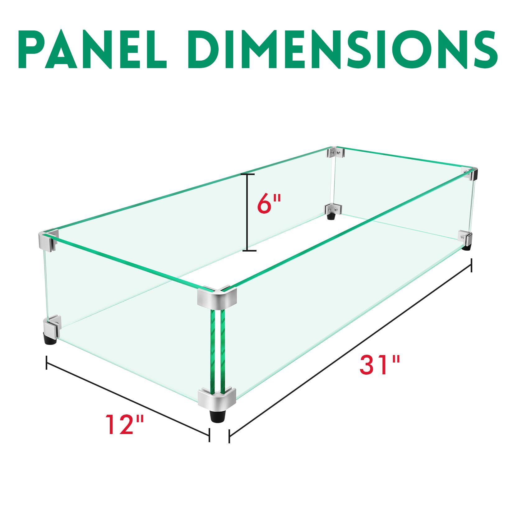 vchin close-up of smooth glass edge and aluminum bracket for durable, safe construction