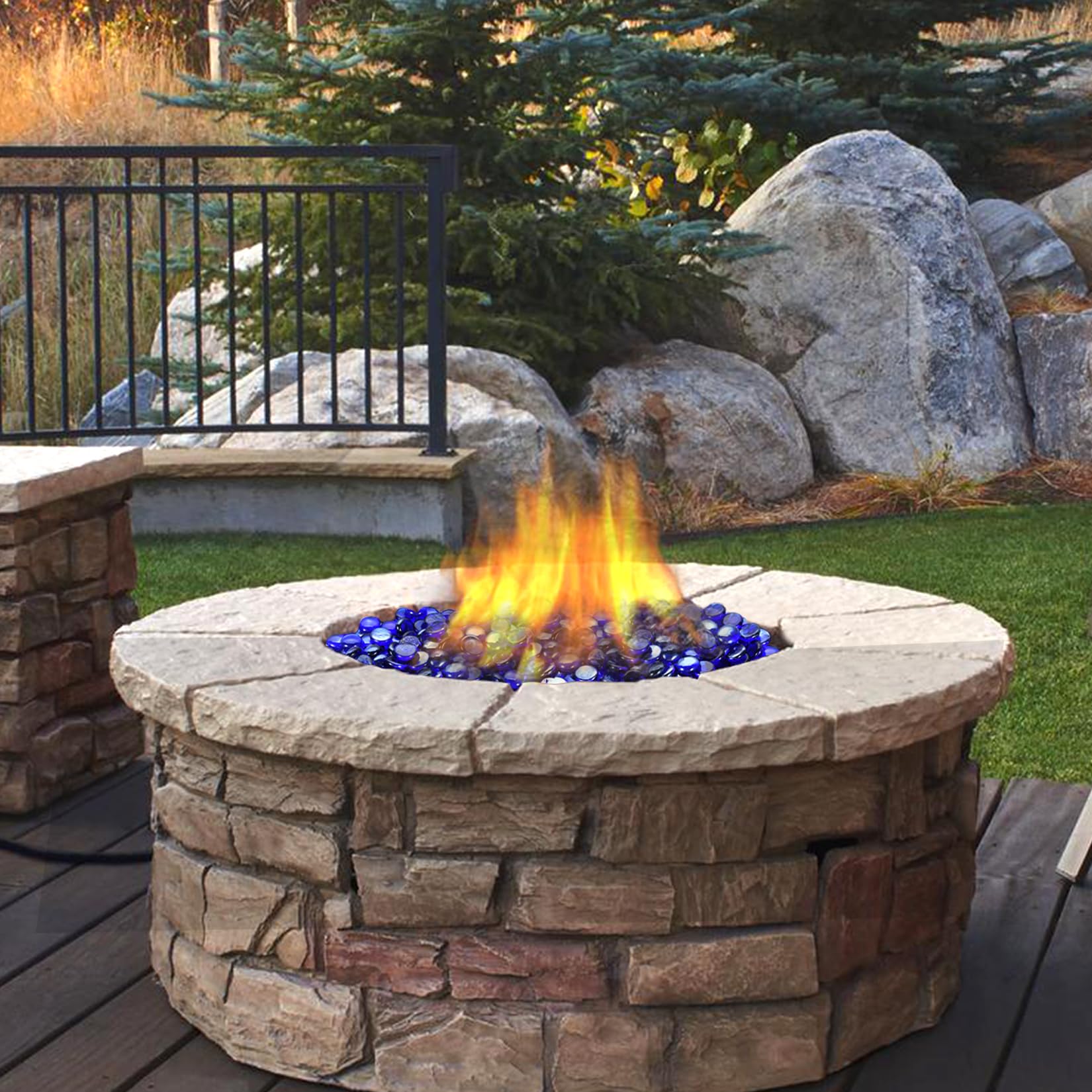 vchin cobalt blue top view spread covering burner area for even coverage