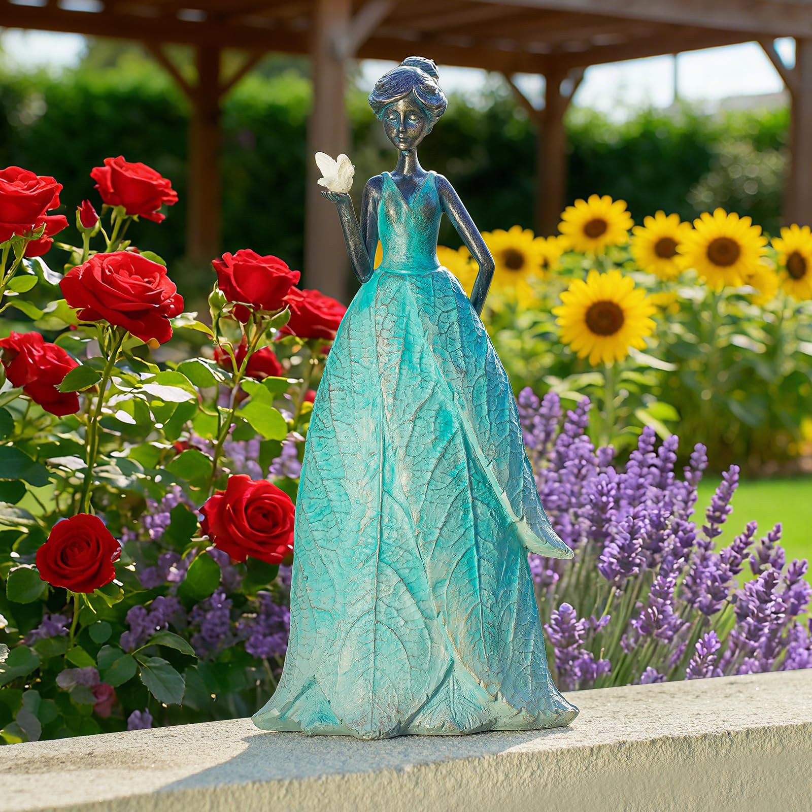 VChymm front view leaf angel statue showing design and charm