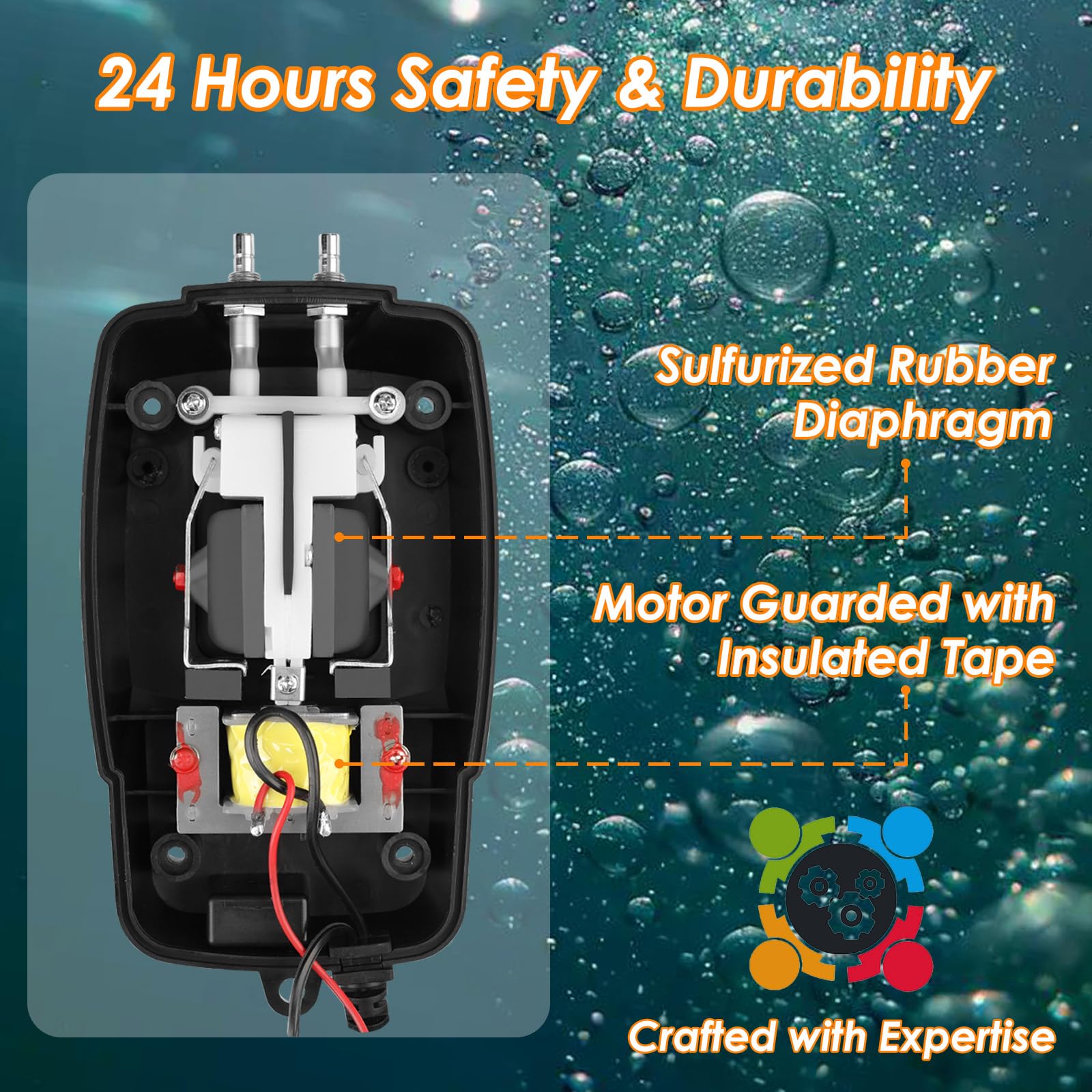 VCRAZE pump operating in pond creating surface circulation and improved oxygen
