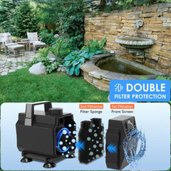 VCRAZE pump inlet grille detail that removes easily for quick cleaning advantage