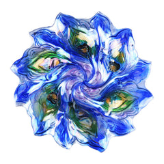 VCUTEKA close-up of stained-glass-style flower bowl showing texture and easy-to-clean surface