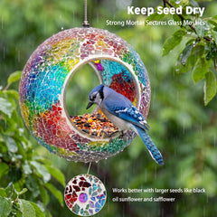 VCUTEKA fly-through opening detail showing roomy entrance that helps birds feed easily