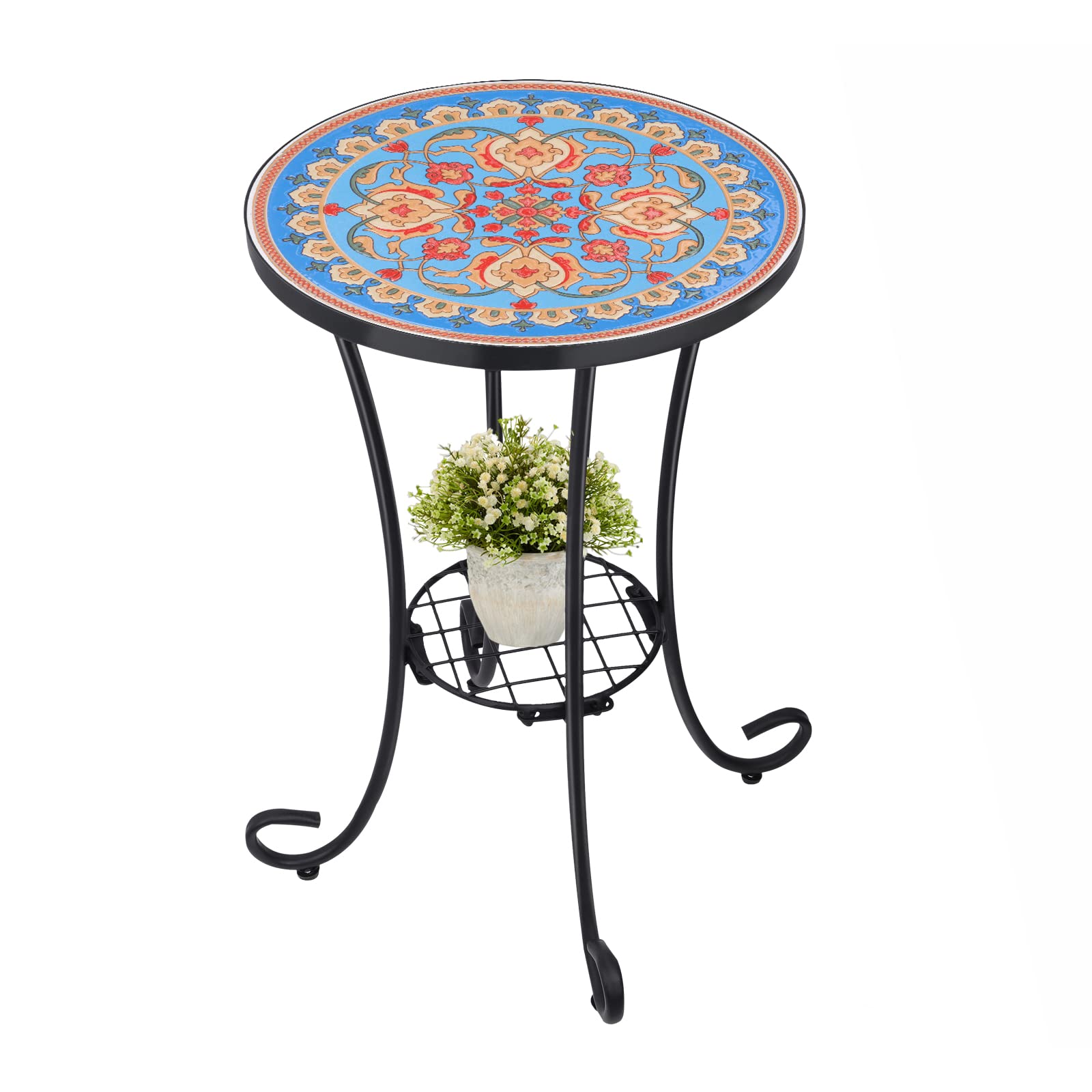 VCUTEKA front view showing mosaic top and stable frame, adds stylish curb appeal