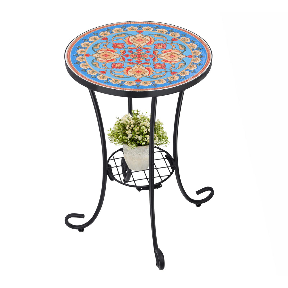 VCUTEKA front view showing mosaic top and stable frame, adds stylish curb appeal