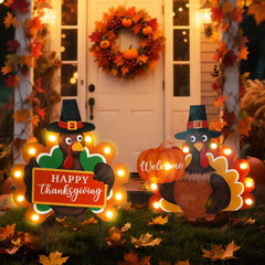 VCUTEKA front view turkey stake showing colorful design and daylight curb appeal